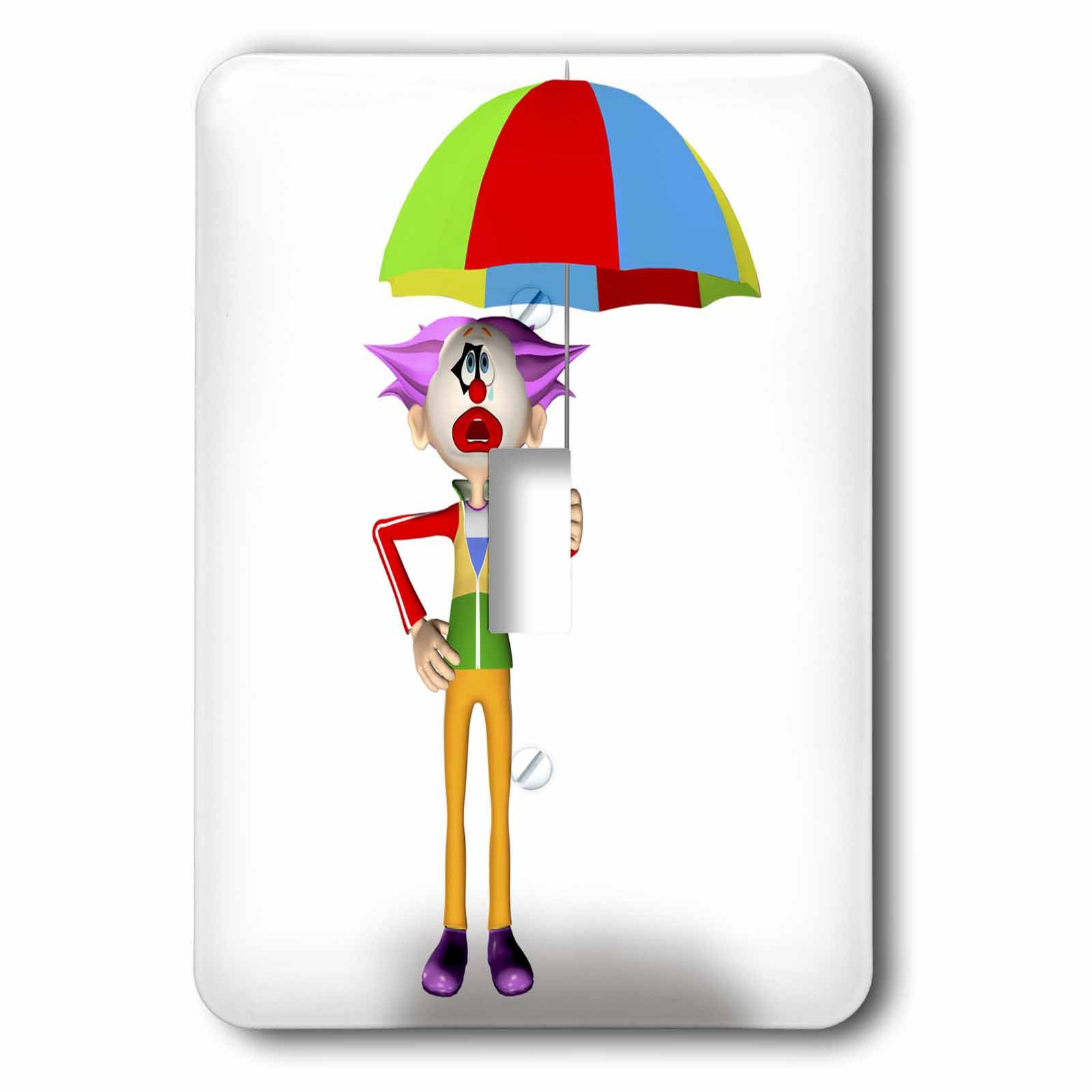3dRose lsp_56072_1 Clown with Umbrella Single Toggle Switch