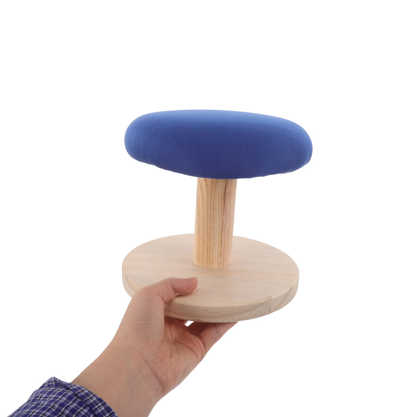 Piccolo Asse da Stiro Portatile in Legno, Rotondo Blu
