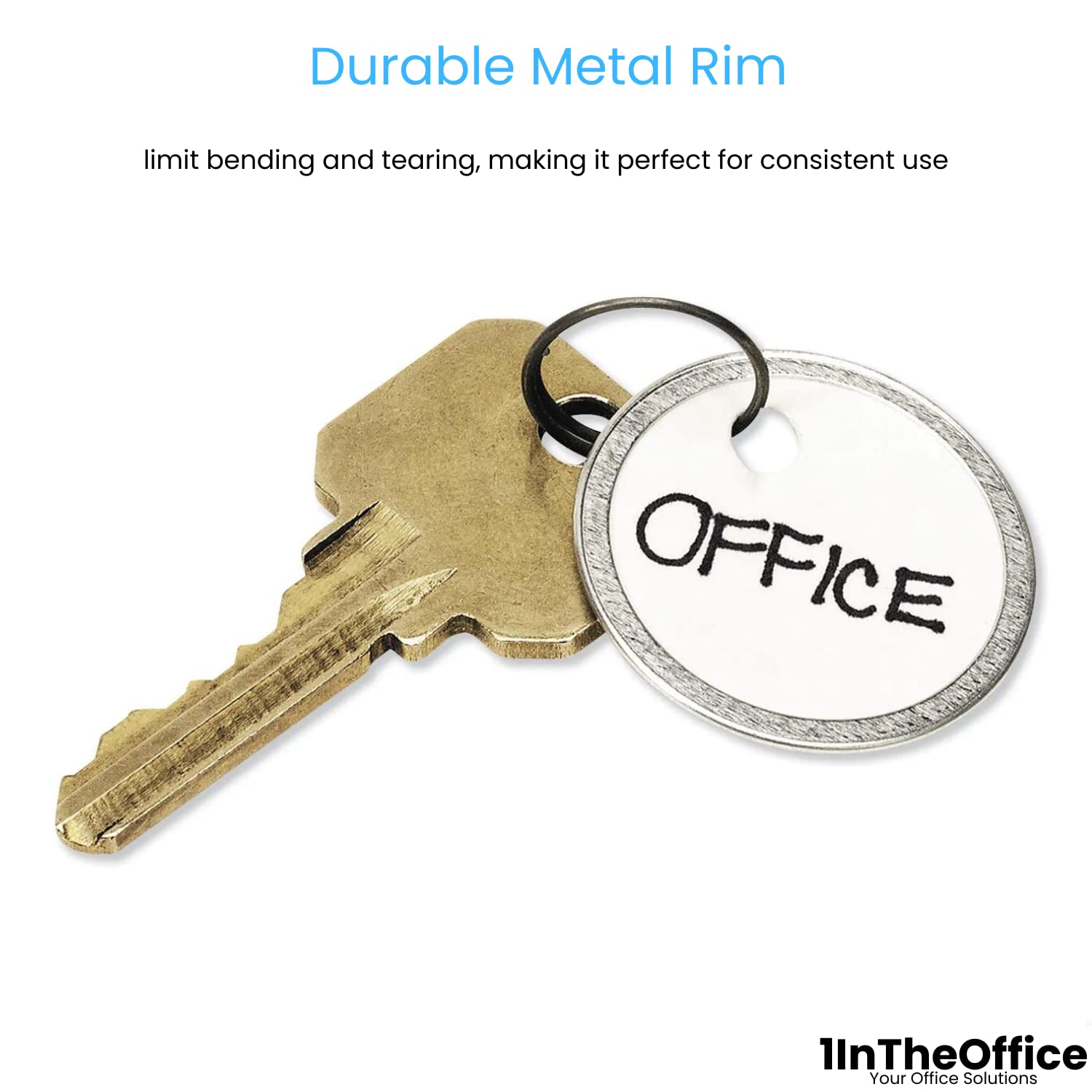 Key Labels 100-Pack & White Labels - Key Identification Tags Metal Key ...