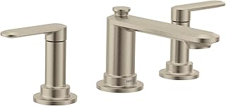 Moen Greenfield Brushed Nickel Two-Handle Widespread Bathroom Sink Faucet, TV6507BN