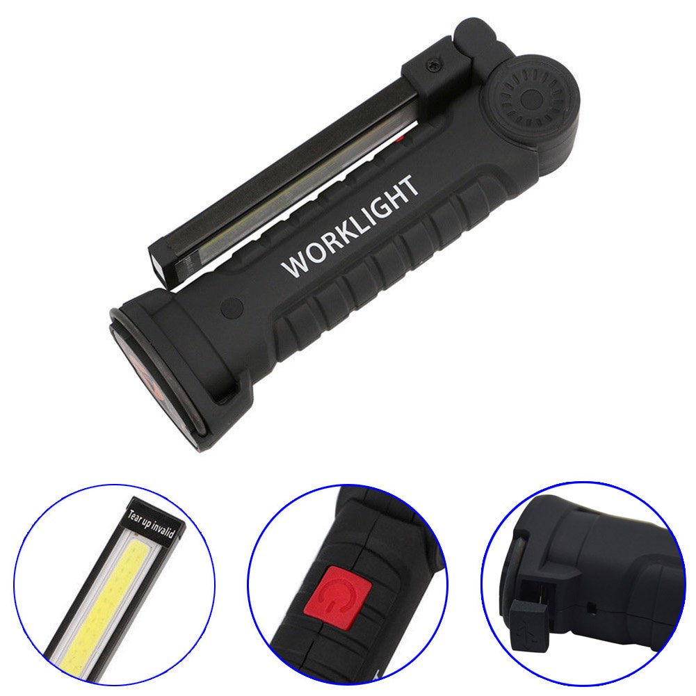 Luce Lavoro LED Ricaricabile HAOFY - Torcia Magnetica 4 Modalità Con Gancio E Base Girevole - Foto 5