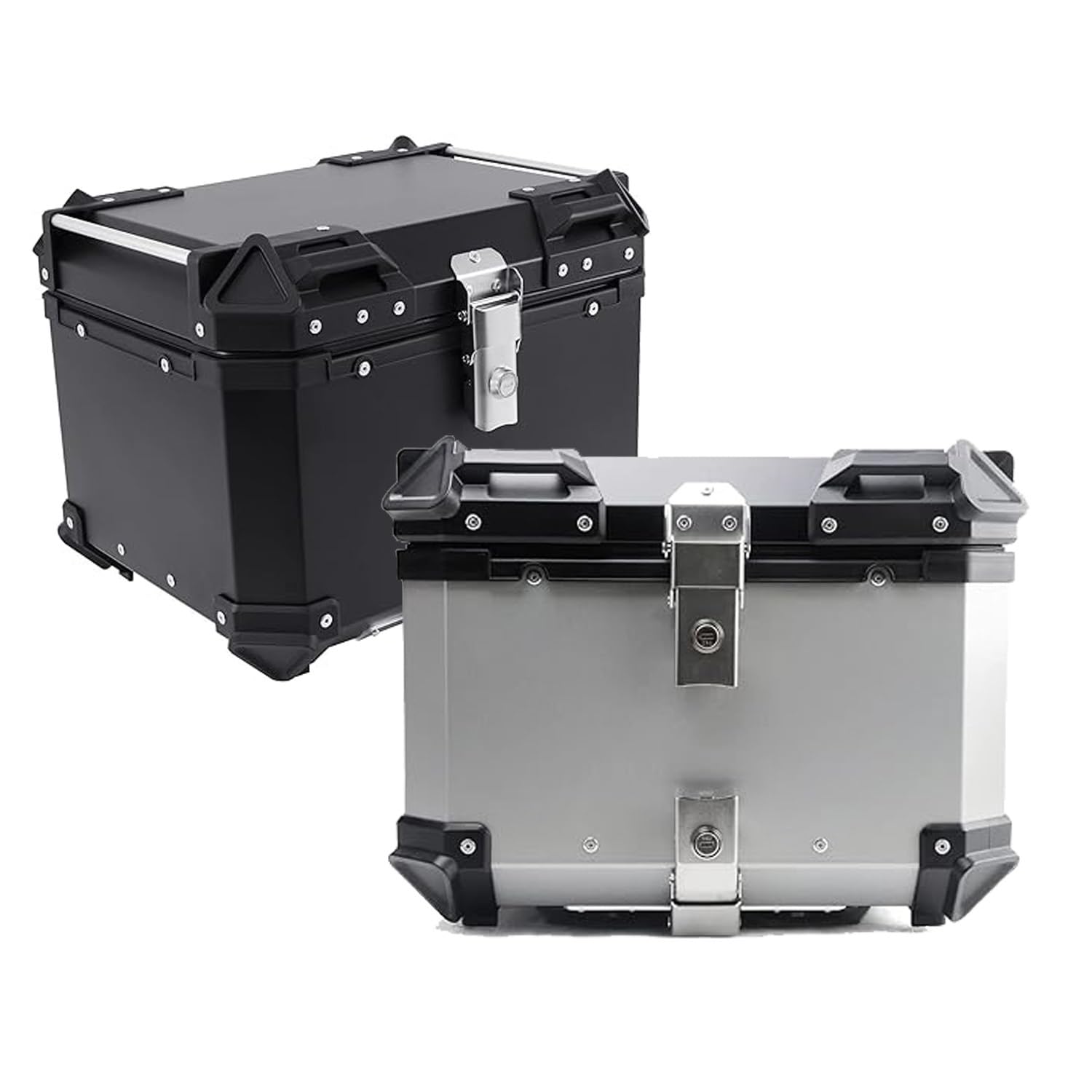 Yidechon Motorcycle Top Case, Aluminum Motorcycle Trunk Waterproof Motorcycle Top Box 28L 36L 45L 55L 65L 80L 100L, Motorcycle Trunk Tour Tail Box with Security Lock (Color : Black, Size : 100L)