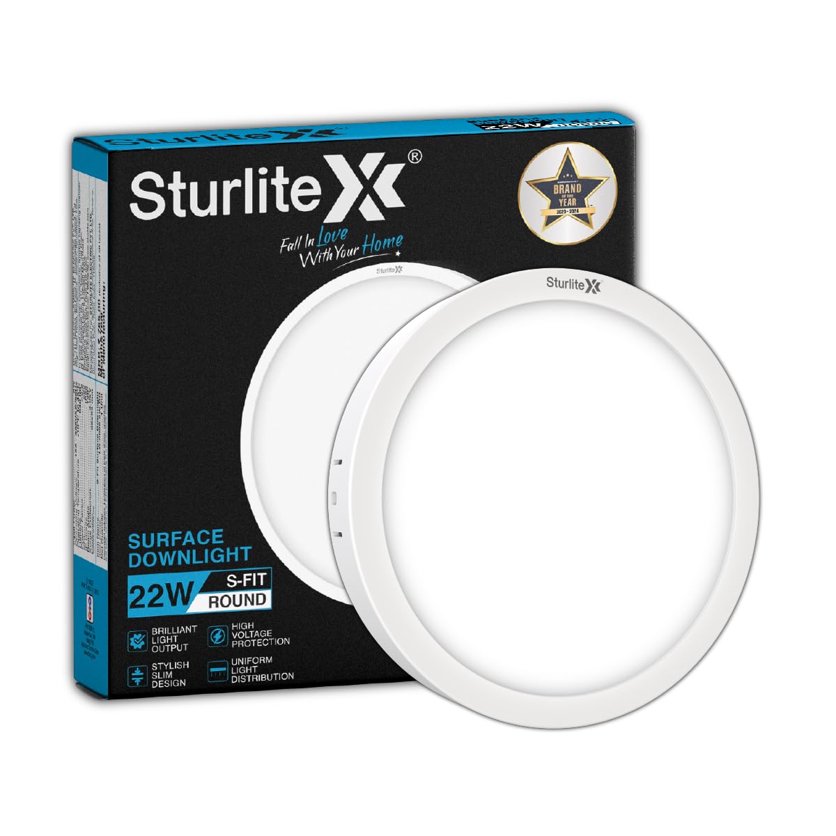 Sturlite S-FIT 22W Round LED Surface Light| 6500k Cool White Color Temperature| 1760 Lumens with CRI Tech for Accurate Color Representation - (Pack of 1)-image-39