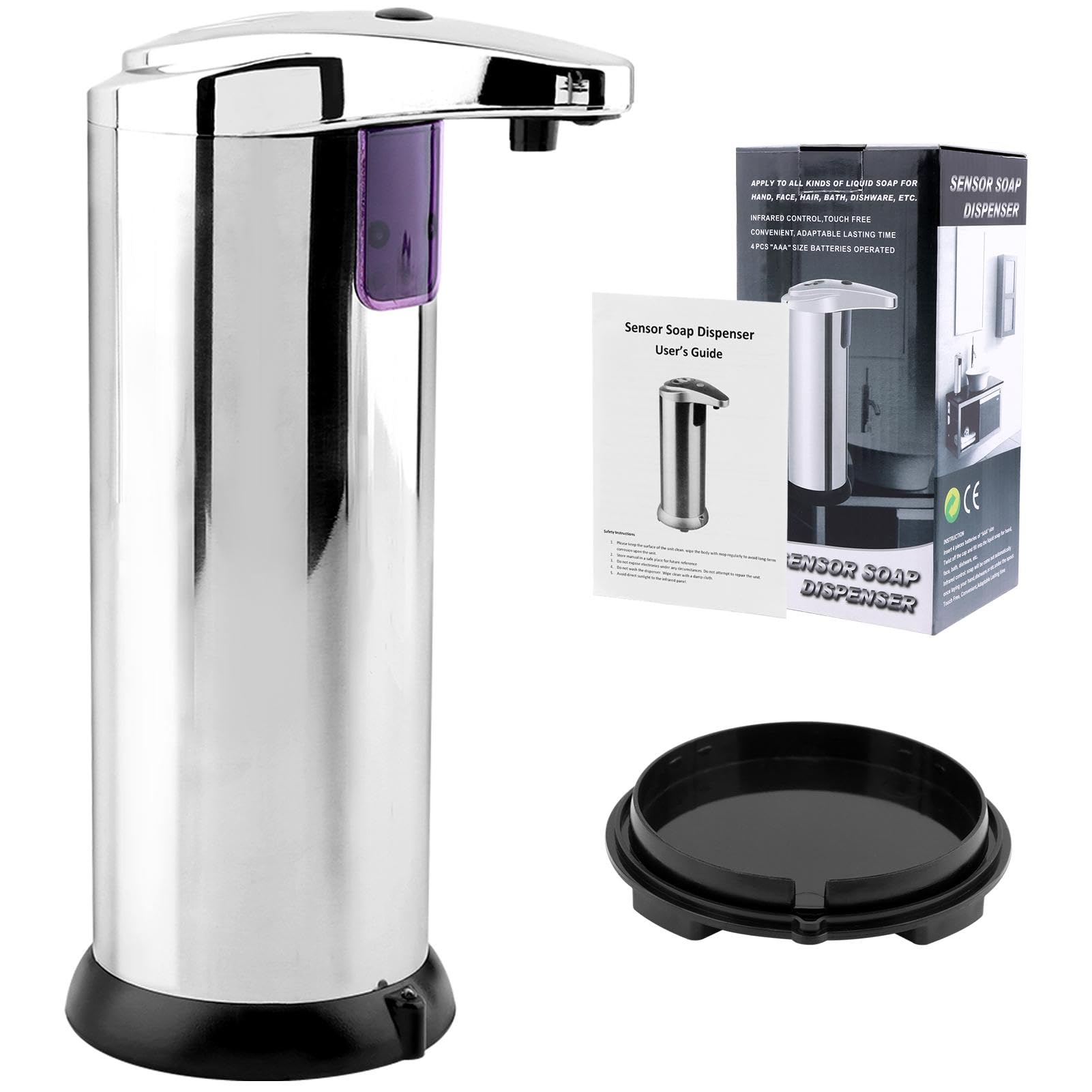 Distributeur De Savon Automatique En Acier Inoxydable - 3 Niveaux De Dosage - 250 Ml - Capteur Infrarouge