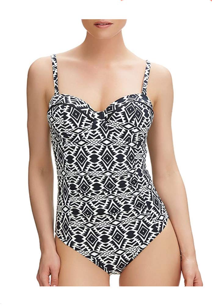Fantasie Beqa Bandeau Swimsuit Black Print US34DD