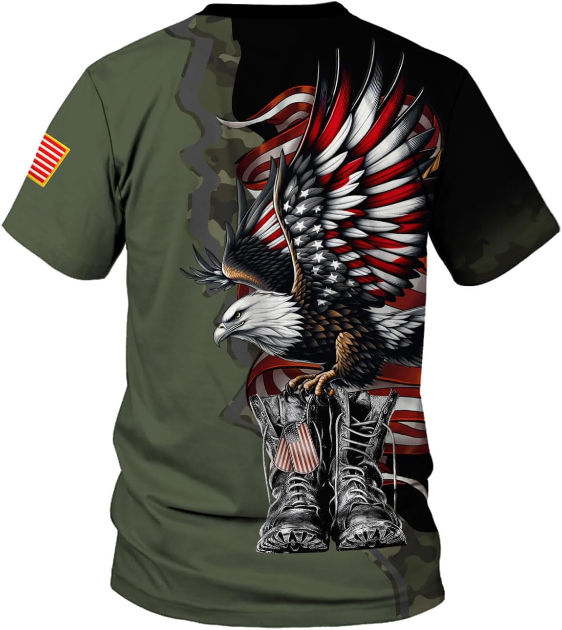 Veteran Army T-Shirt US Military Pride American Flag Vintage Jersey, Army Shirts for Men Memorial Day Father's Day Gift Idea (US, Alpha, Large, Regular, Regular, Multicolor 3)