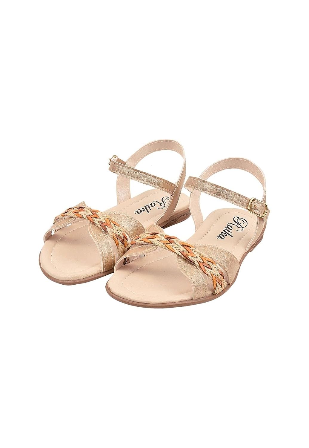 Sandália Rasteira Infantil Menina Tiras Juta Dourado