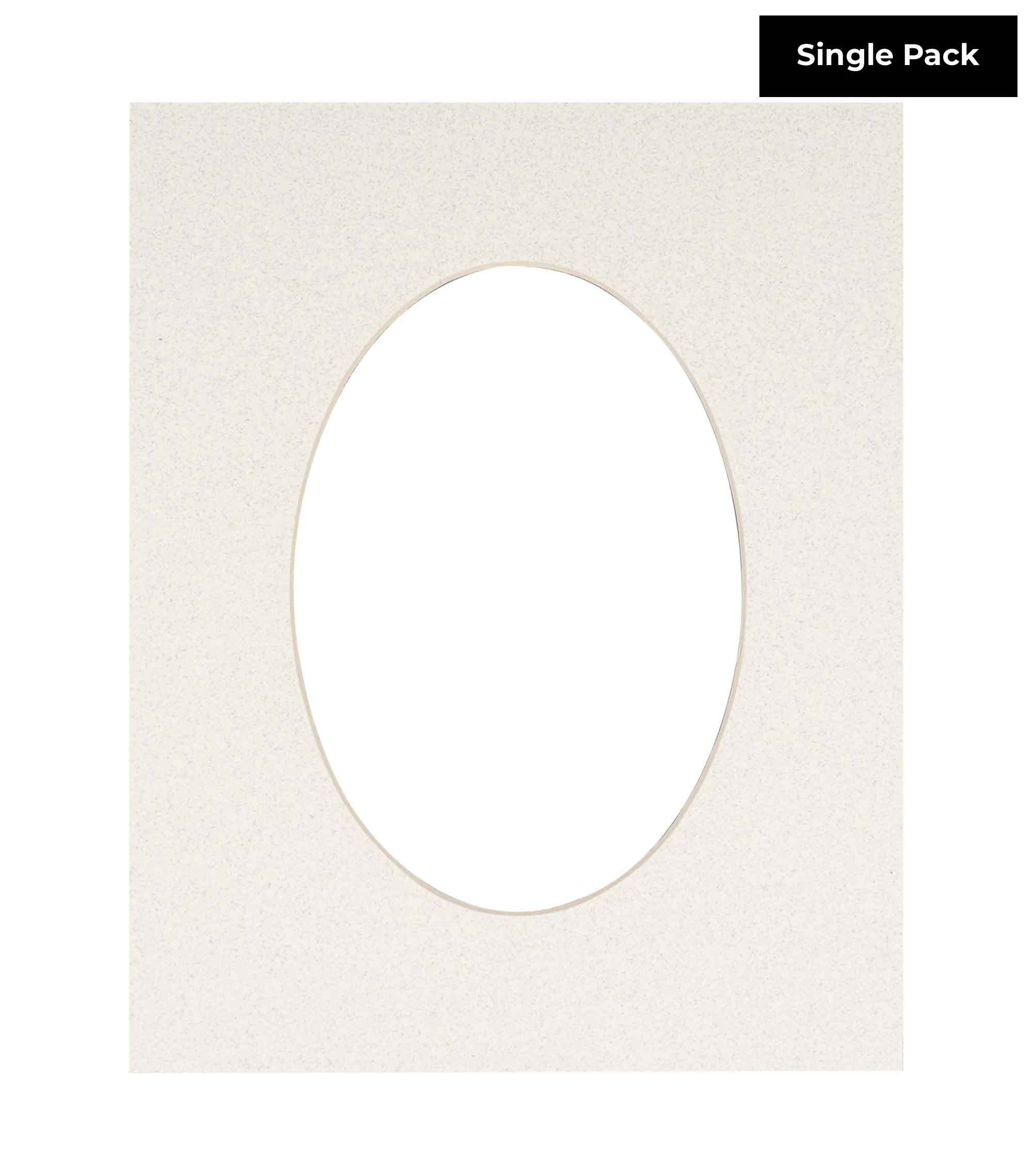Oyster Shell White Acid Free 8.5x11 Oval Picture Frame Mat with White Core Bevel Cut for 6x8 Pictures - Fits 8.5x11 Frame - Pack of 1 Matboard Show Kit With Acid Free Backing & Clear Bag