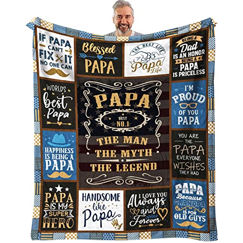 Fathers Day Papa Gifts from Grandchildren Throw Blanket 60 x 50 Birthday Gifts for Papa from Grandkids Papa Gifts from Granddaughter Best Gifts for Papa from Grandson Best Papa Ever Gifts