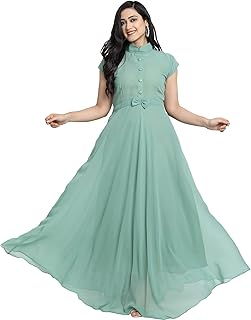 Dream Crushers Women's Maxi Dress with Tie-Up Neckline, Cap Sleeves and Maternity Dress, Side Zipper Dress for Pregnant La...