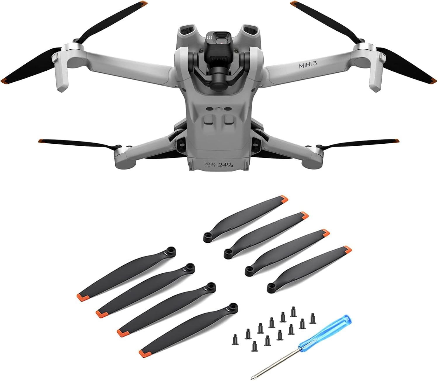 Eliche per DJI Lito 1/X 1/Mini 3 Pale di ricambio per eliche Ali a basso rumore per DJI Lito/Mini 3 droni accessori Viti e cacciaviti esclusivi arancia 32 pezzi