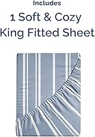 Vista 731 de King Fitted Bed Sheet - Bottom Single Fitted Sheet Only - Ultra-Soft Hotel Luxury Bedding w/ 8-16 Inch Deep Pockets - Breathable, Cooling & Wrinkle