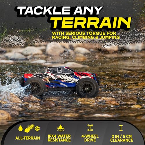 LAEGENDARY 1:10 Scale Brushless RC Cars 65+ km/h Speed - Remote Control Car 4x4 Off Road Monster Truck Electric - All Terrain Waterproof Toys for Adults - 2 Body Shell + Connector for 30+ Mins Play