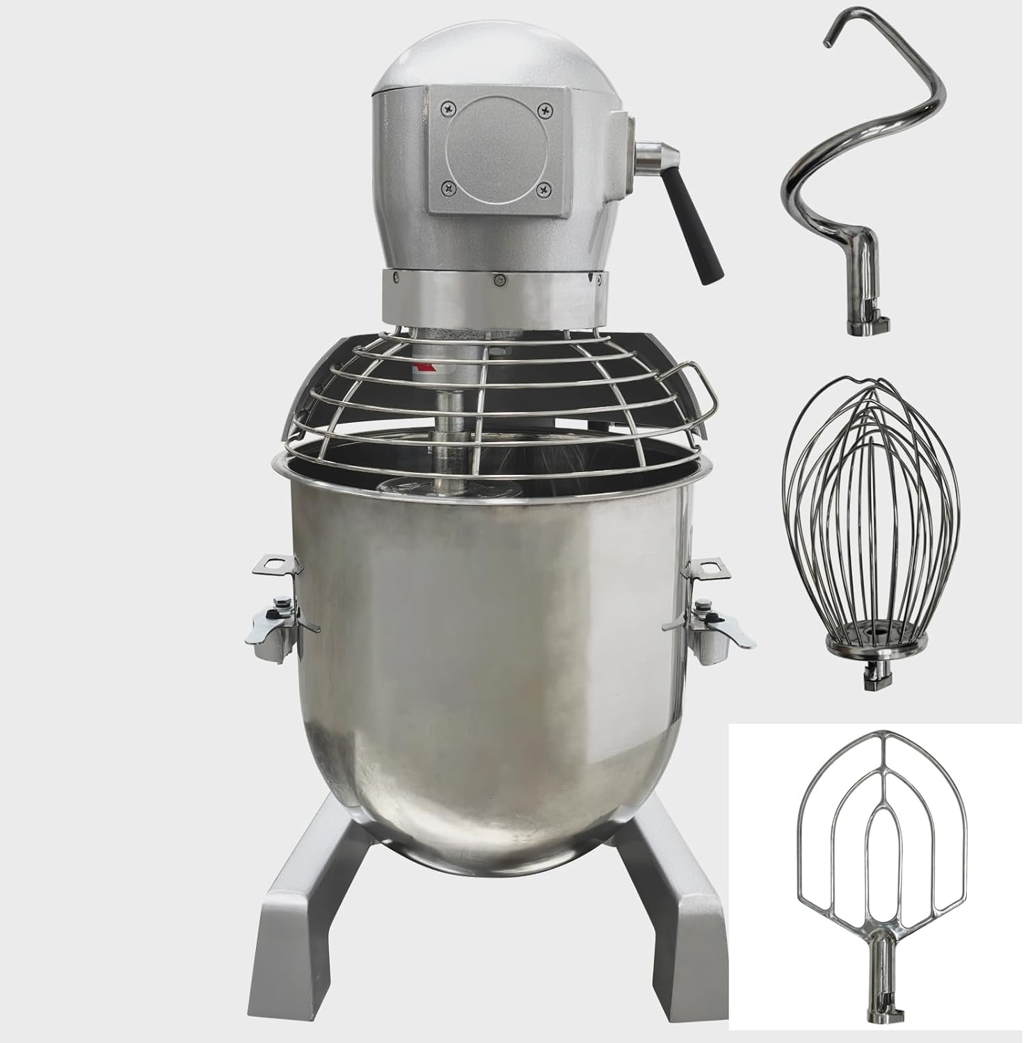 30L 30QT Commercial Food Mixer 3 Speeds Adjustable Dough Mixer With 3 Mixing Tools Dough Blender Machine 110V 1250W（with a Protective Cover）