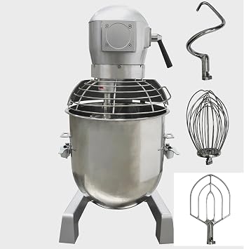 30L 30QT Commercial Food Mixer 3 Speeds Adjustable Dough Mixer With 3 Mixing Tools Dough Blender Machine 110V 1250Wwith a Protective Cover