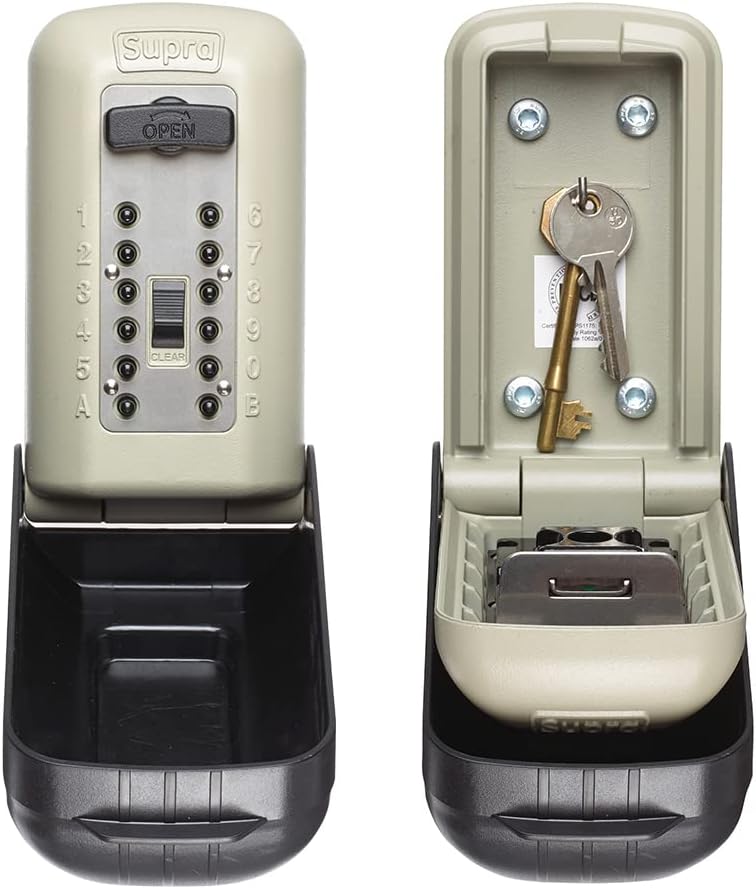 SUPRA C500 Pro Key Safe - High Security Police Preferred Outdoor Attack resistant Push button Wall Mounted Key safe. Lock box for keys, fobs, access cards