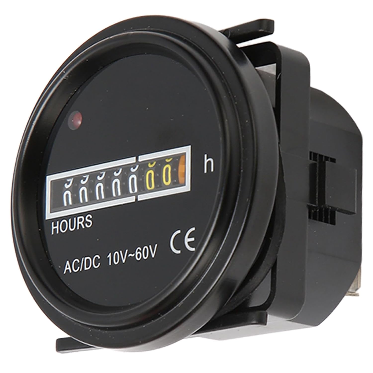 Boat Hour Meter Mechanical High Accuracy 99999.99H Round Gauge for Engine Time Tracking in Boats Cars Motorcycles Plastic 2.4in Diameter