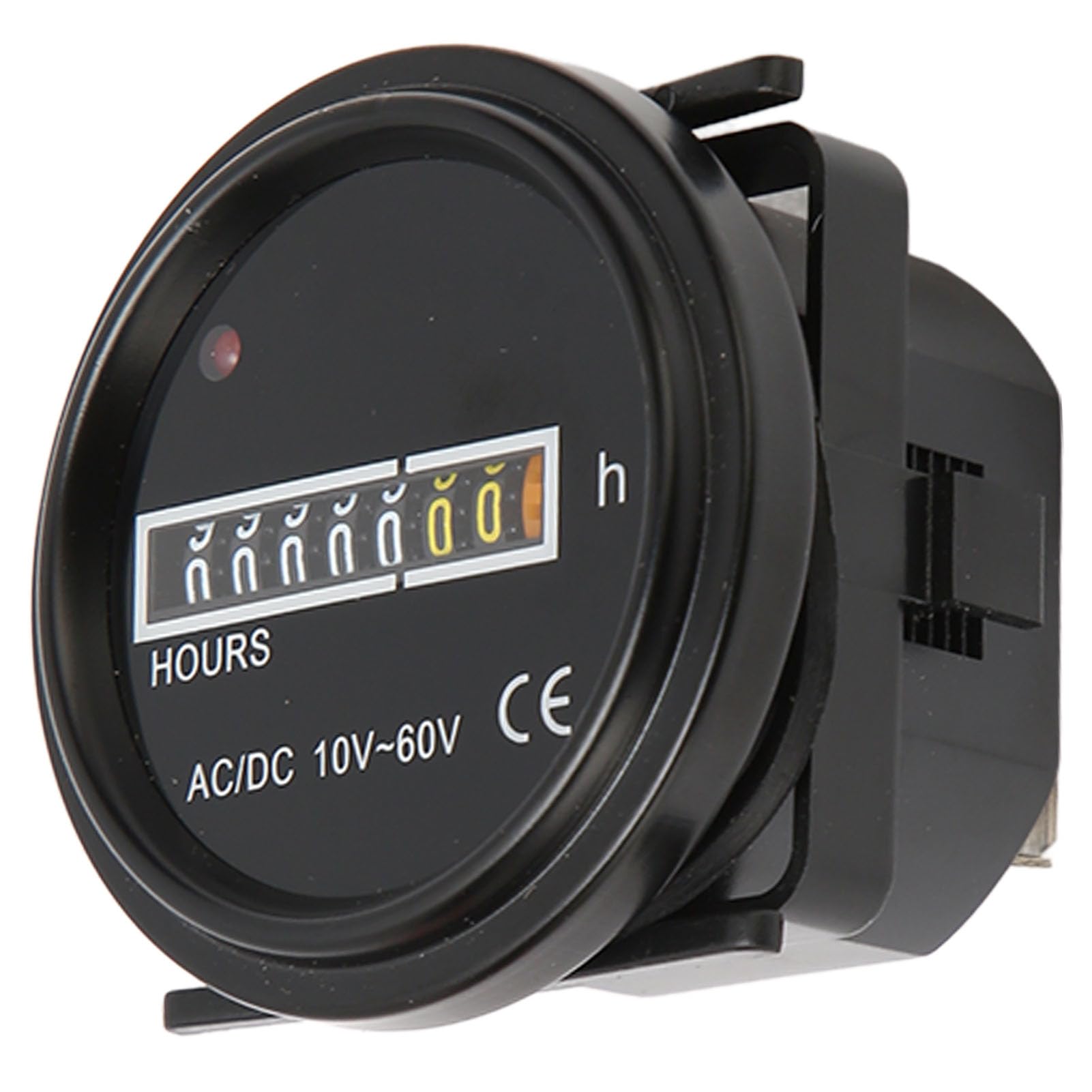 Mesureur d'heure de bateau,10-60V 2.4in Diamètre maximum 99999.99H Mesureur d'heure mécanique de haute précision Mesureurs d'heure de moteur numérique inductif pour générateur de moto de véhicule
