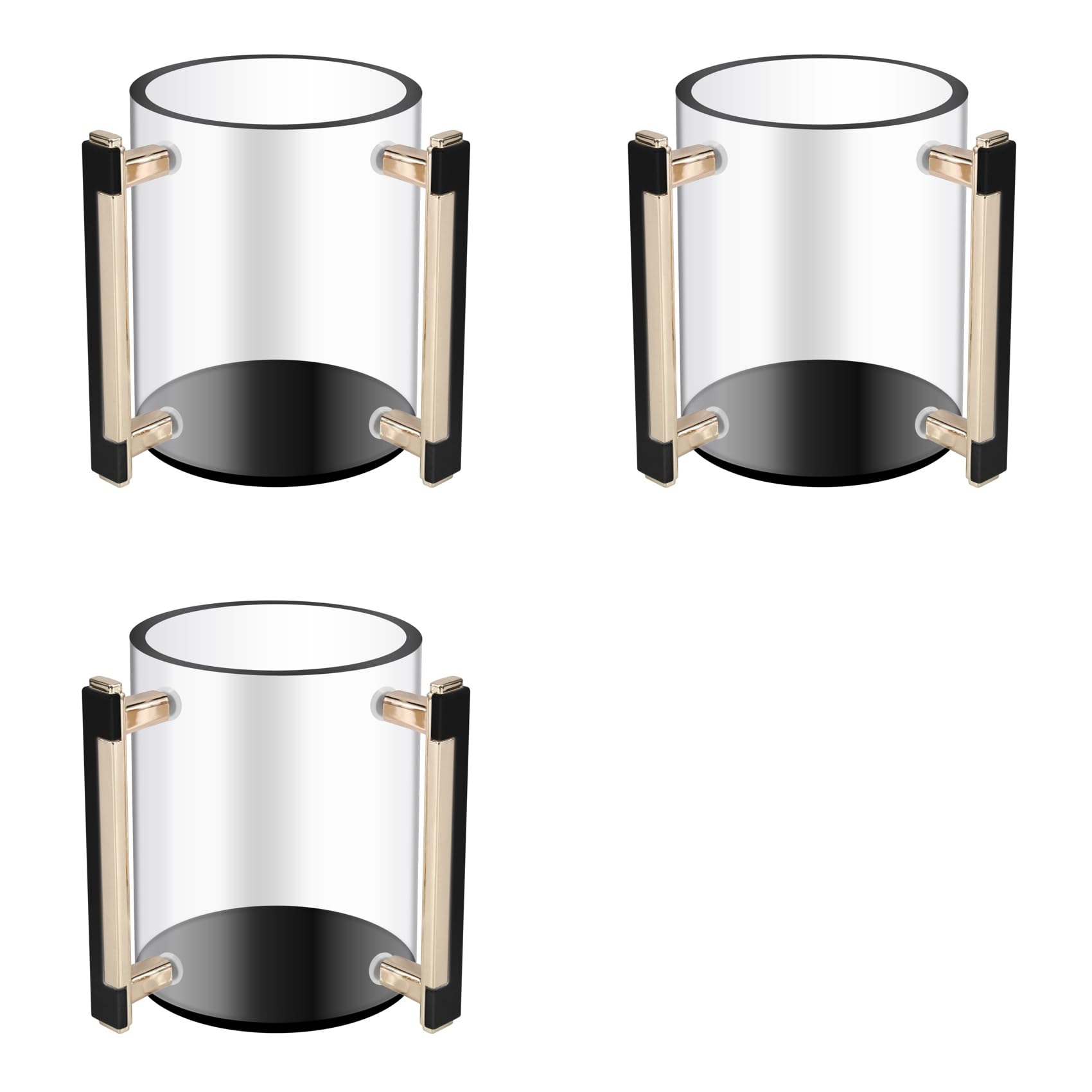 Vasos de acrílico redondos para lavado de manos con doble asa de metal que solucionan la higiene ritual