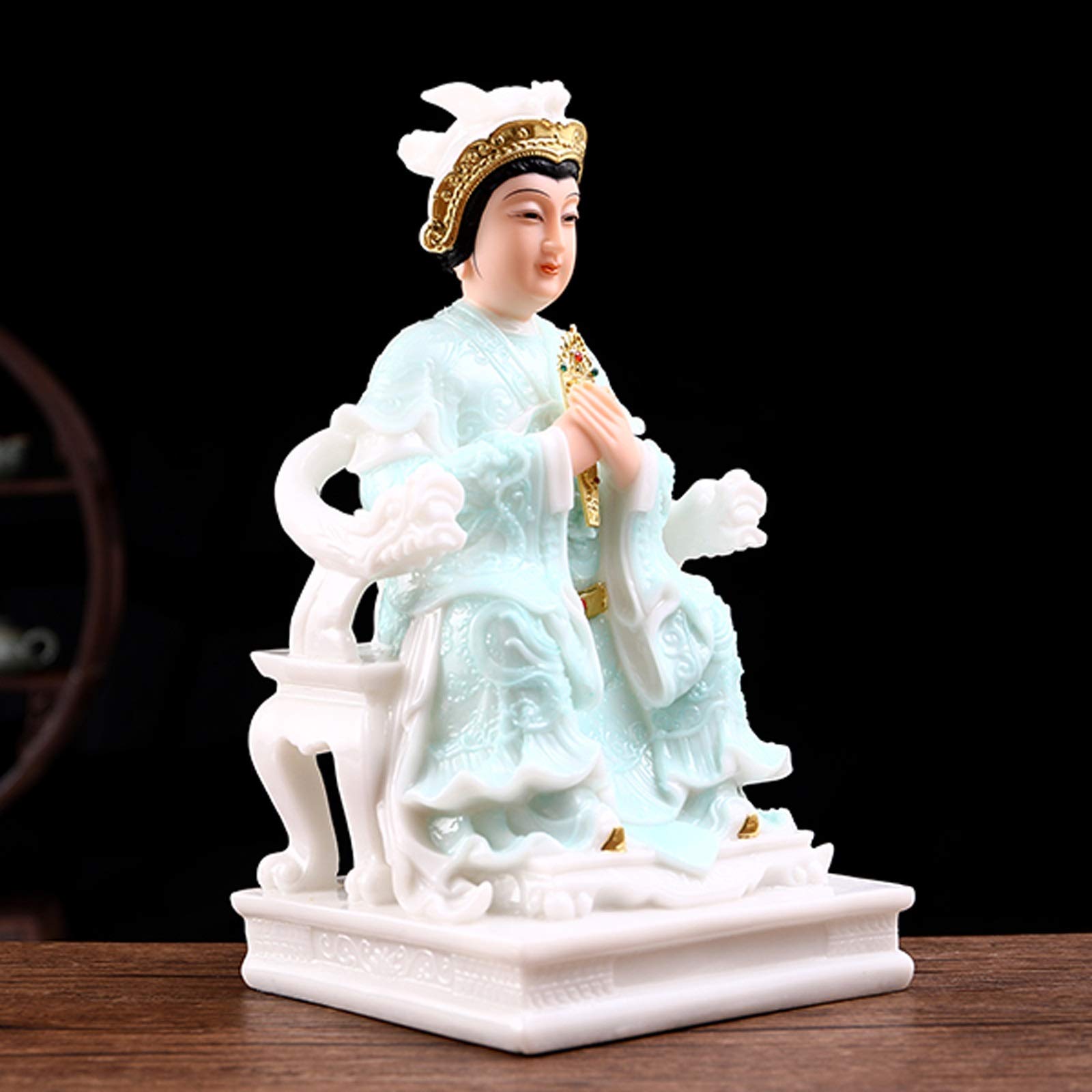Mini estatua for el hogar, oficina, automóvil, decoración de mesa, esculturas decorativas coleccionables, Buda, estatuas de Buda de jade artificial de 15 "para el hogar, tallada a mano, decoración Zen