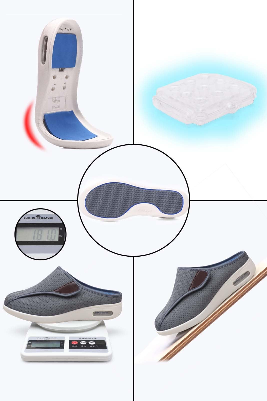Damskie trampki ortopedyczne Poduszka powietrzna Wsuwane buty do chodzenia Buty o bardzo szerokiej szerokości Kobiety Mężczyźni Ortopedyczne buty dla diabetyków, regulowane Obuwie do chodzenia na co d
