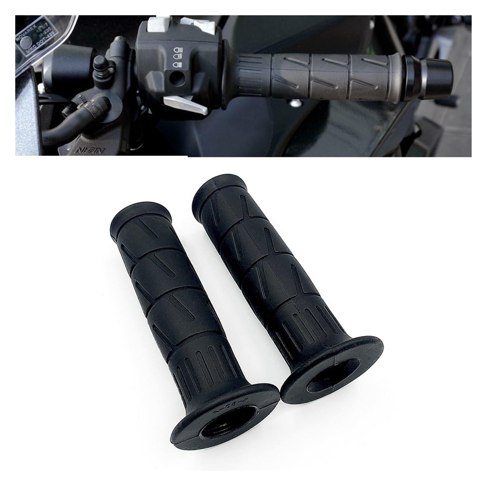 Per Kawas&aki Ni&nja 125 250R 300R 400 650R 1000 ER6R ER6F ER4N Moto Maniglia In Gomma Manopole Maniglia Colla Acceleratore Manubrio Manopole manubrio