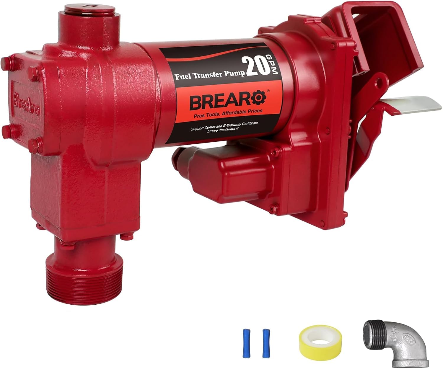 Fuel Transfer Pump 20GPM 12V DC, High Flow DC Fuel Pump, Cast Iron Gas Heavy Duty Transfer Pump for Gasoline, Diesel, Kerosene, Ethanol Blends, Methanol Blends, and Biodiesel