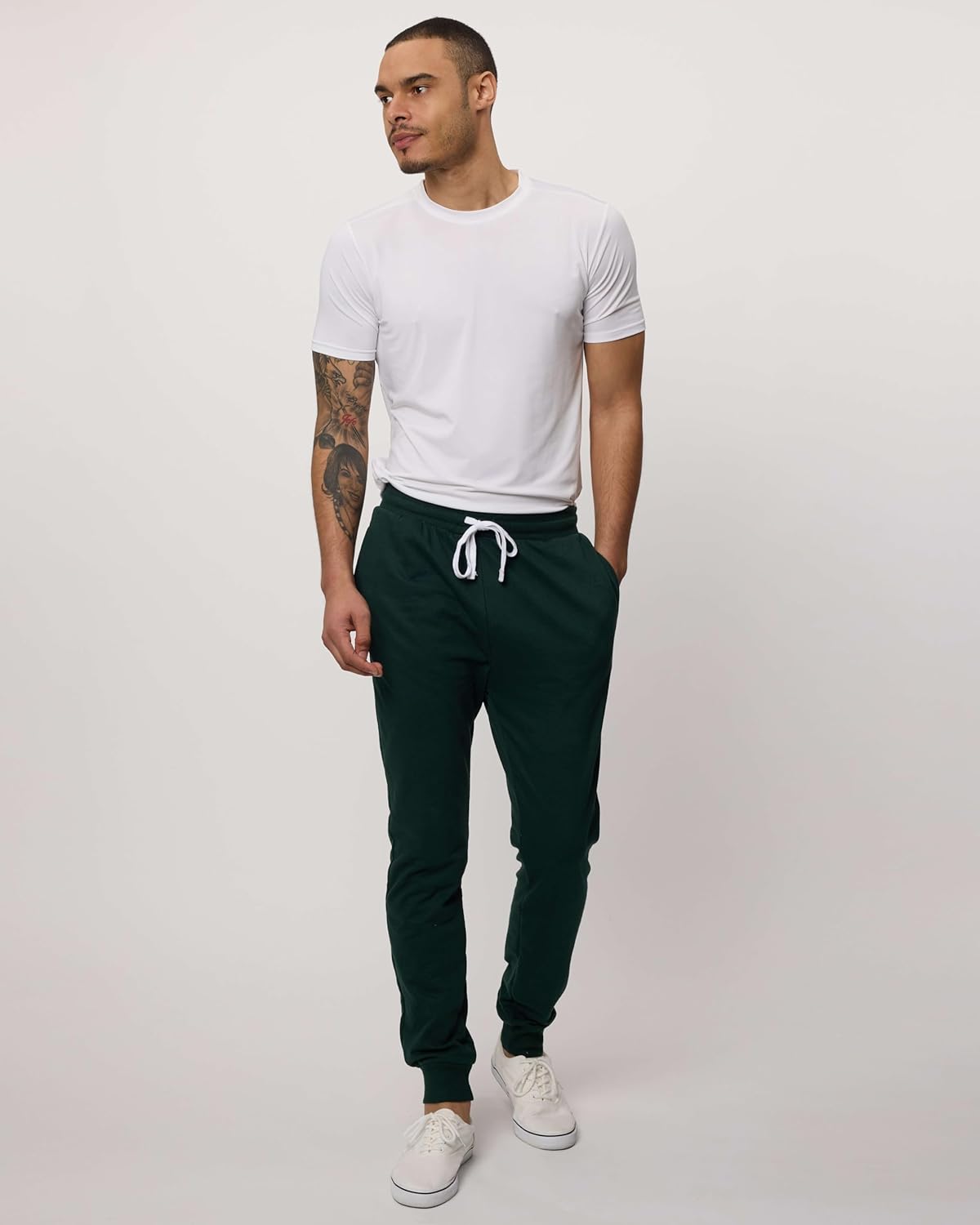 Real Essentials 3 Pack: Men's French Terry Fleece Active Casual Jogger Sweatpants with Pockets (Available in Big & Tall) - Image 6