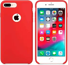 Case Capa Capinha Silicone Aveludado pra iPhone 7 Plus e 8 Plus Vermelho