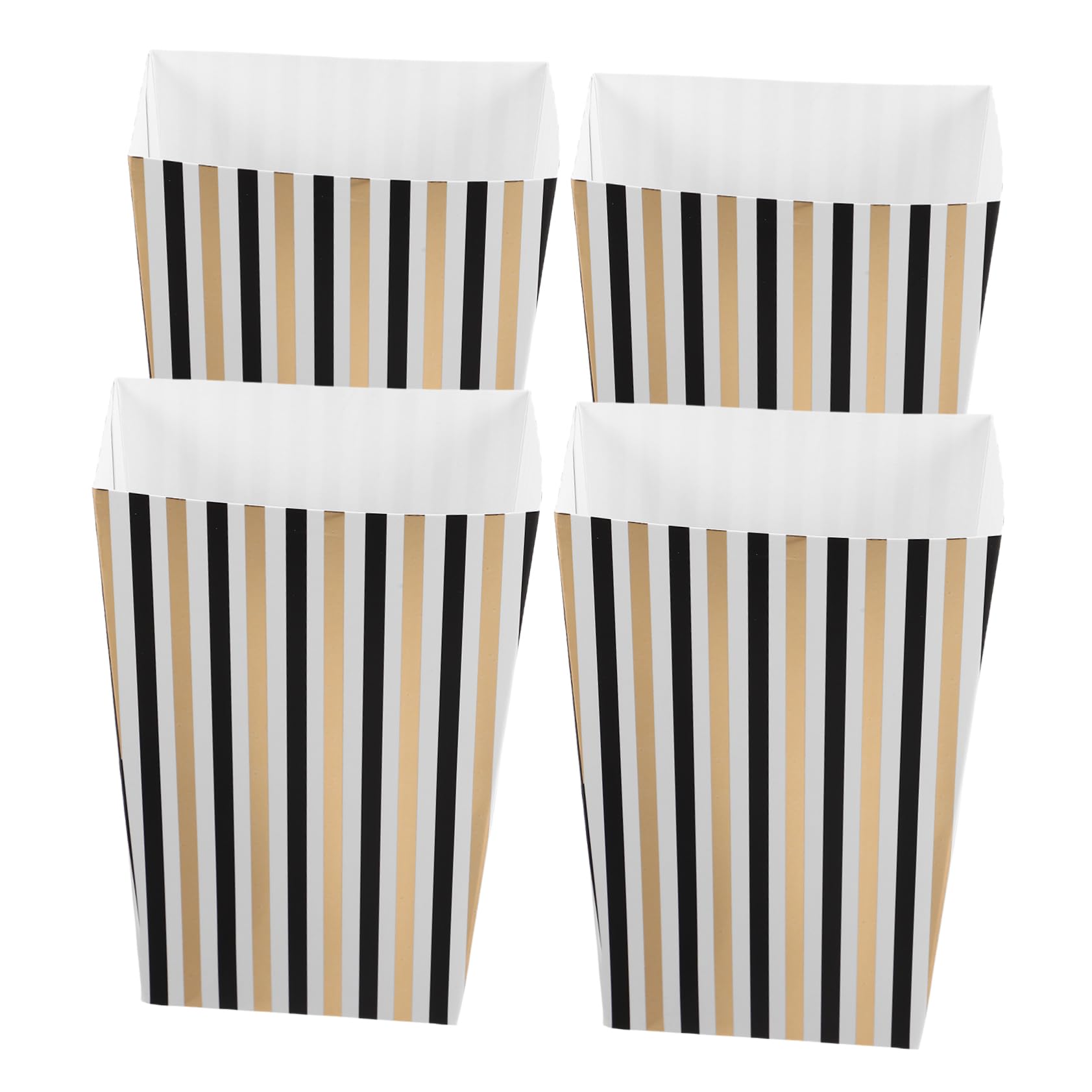 PACKOVE 4pcs Boxes Chic and Striped Popcorn Boxes Reusable Snack Holders for Parties Birthdays and Holidays Elegant Party Supplies for Adults