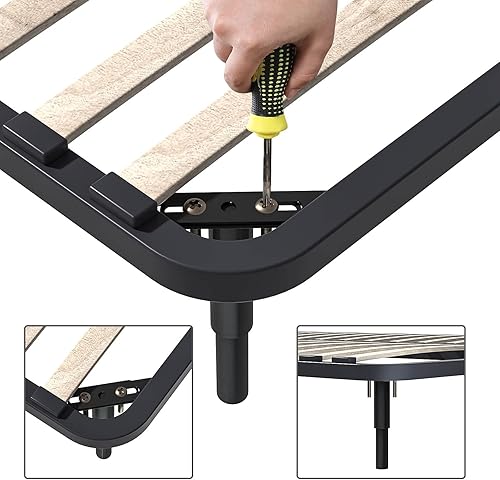 Miniatura 8 de 4 patas de soporte de cama de metal ajustables, 7.08 a 13 pulgadas, para listones de madera, patas de repuesto, 881 libras881.8 lbs