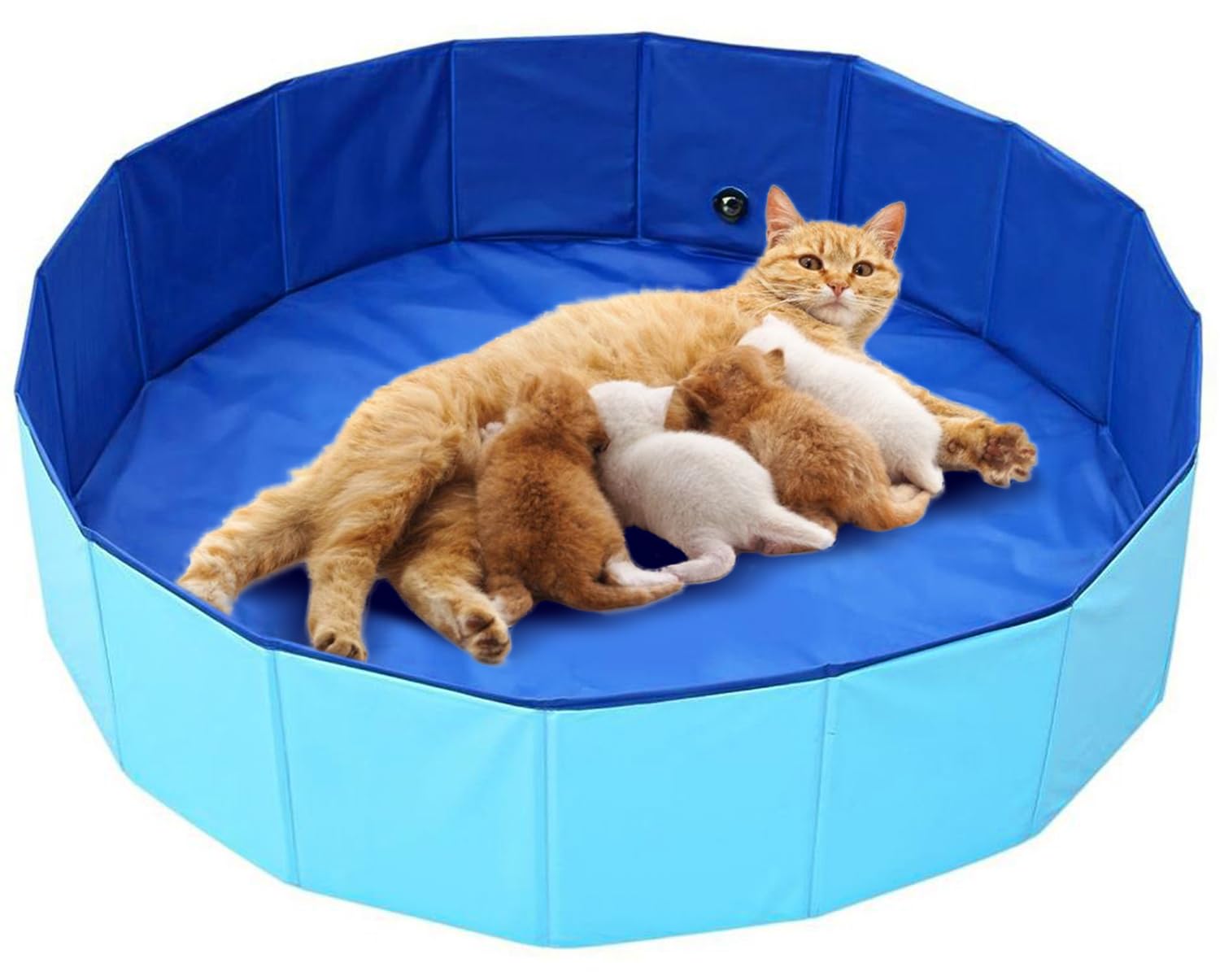 OIEKUN Cat Birthing Box,32inch Dia.x8inch H,Whelping Box for Cats, Whelping Pool, Pet Birth Supplies, Foldable Cates Bath Pool, Convenient Storage,