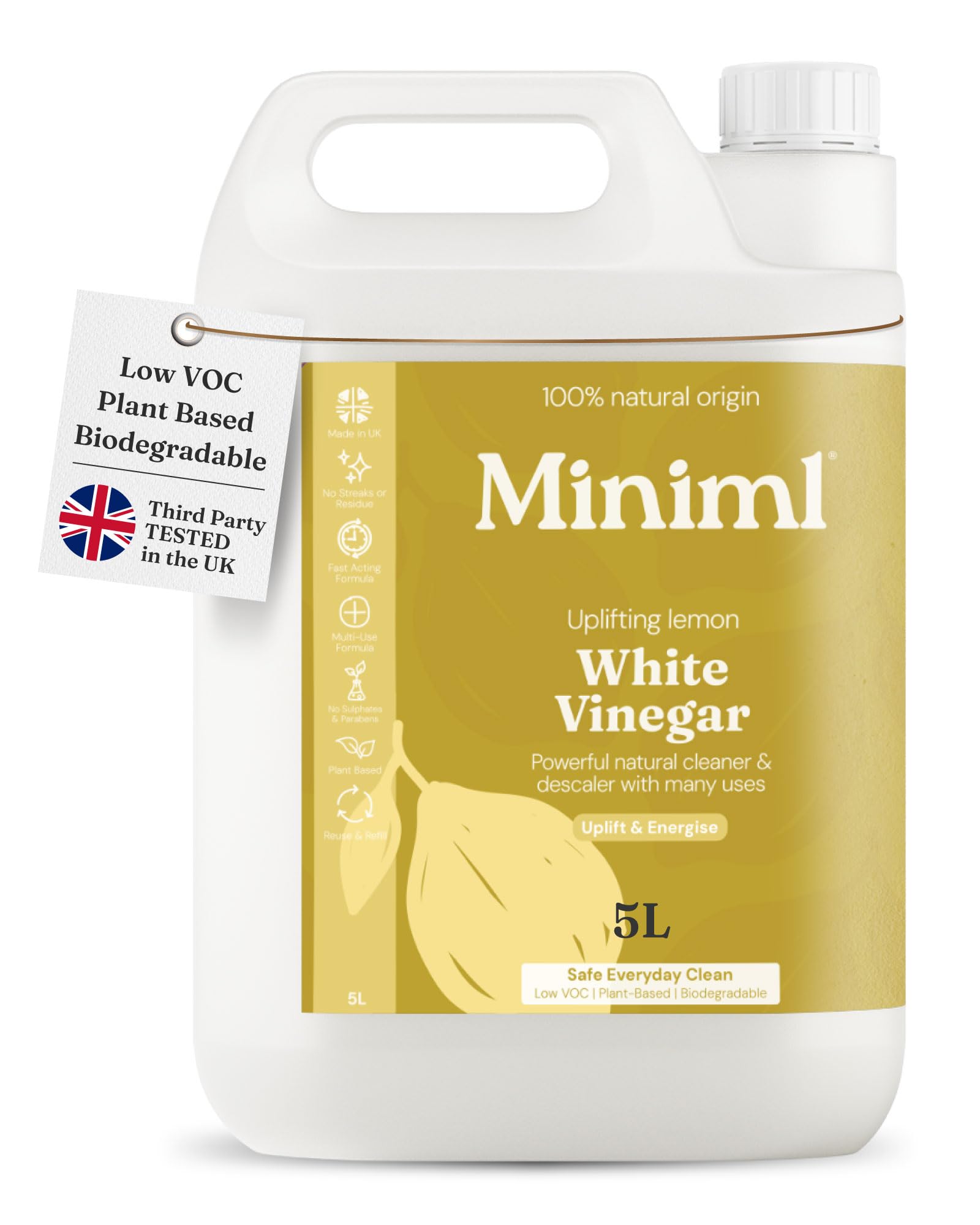 Miniml Uplifting Lemon White Vinegar - 5L