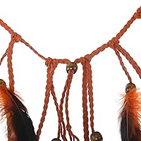 Vista 5 de AWAYTR Diadema de plumas con tocado bohemio, accesorios de plumas elásticas para festivales gitanos, tocados indios de los años 70 (naranja y negro)