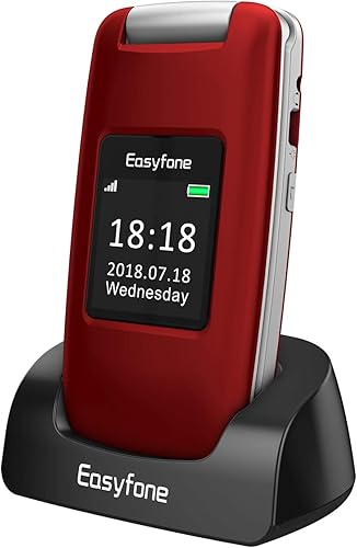 Easyfone Prime Telefono Cellulare Conchiglia per Anziani Apparecchi Acustici Compatibili Tasti Grandi Facile usare con SOS rosso Easyfone Prime Telefono Cellulare Conchiglia per Anziani Apparecchi Acustici Compatibili Tasti Grandi Facile usare con SOS rosso