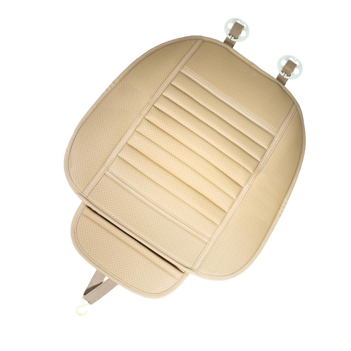 Funda de asiento de coche de PU beige con acabado elegante antideslizante 8
