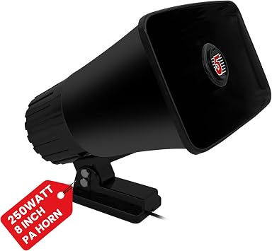 5 CORE 8 Inch PA Horn 250W Loud Speaker Bull Horn Loud Audio 8Ohm All Weath
