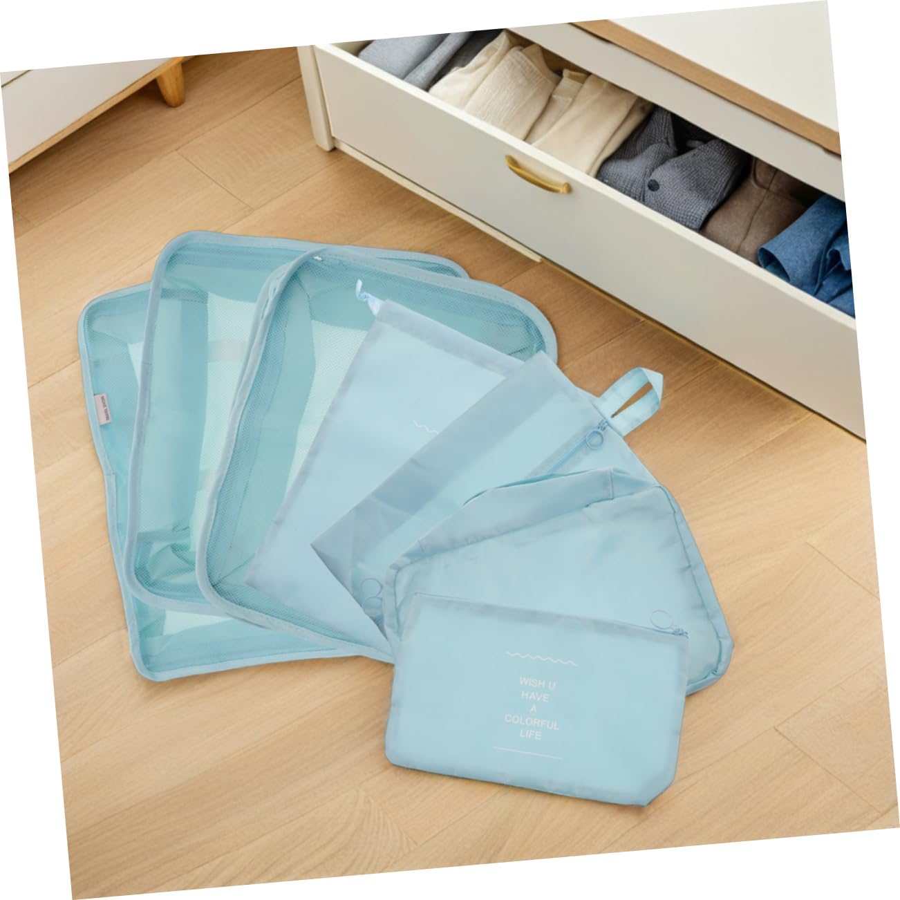 14pezzi Organizzatore da Viaggio in Set da Cubi di Compressione per Imballaggio Borsa per Indumenti e Biancheria Borsa per Scarpe da Viaggio