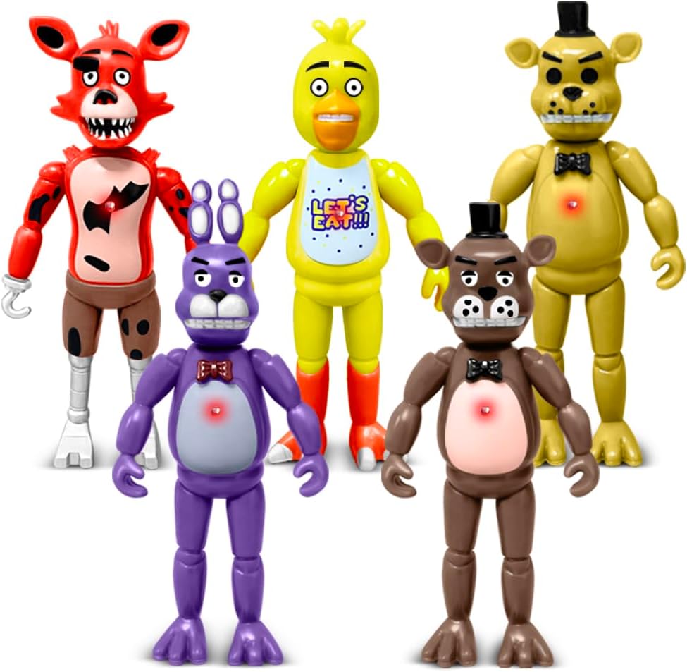 Action Figures Set, 5 Pcs Game Figures Toys with Light, Movable Toys Dolls with Light, Collectible Gifts and Cake Toppers Action Figures Set, 5 Pcs Game Figures Toys with Light, Movable Toys Dolls with Light, Collectible Gifts and Cake Toppers