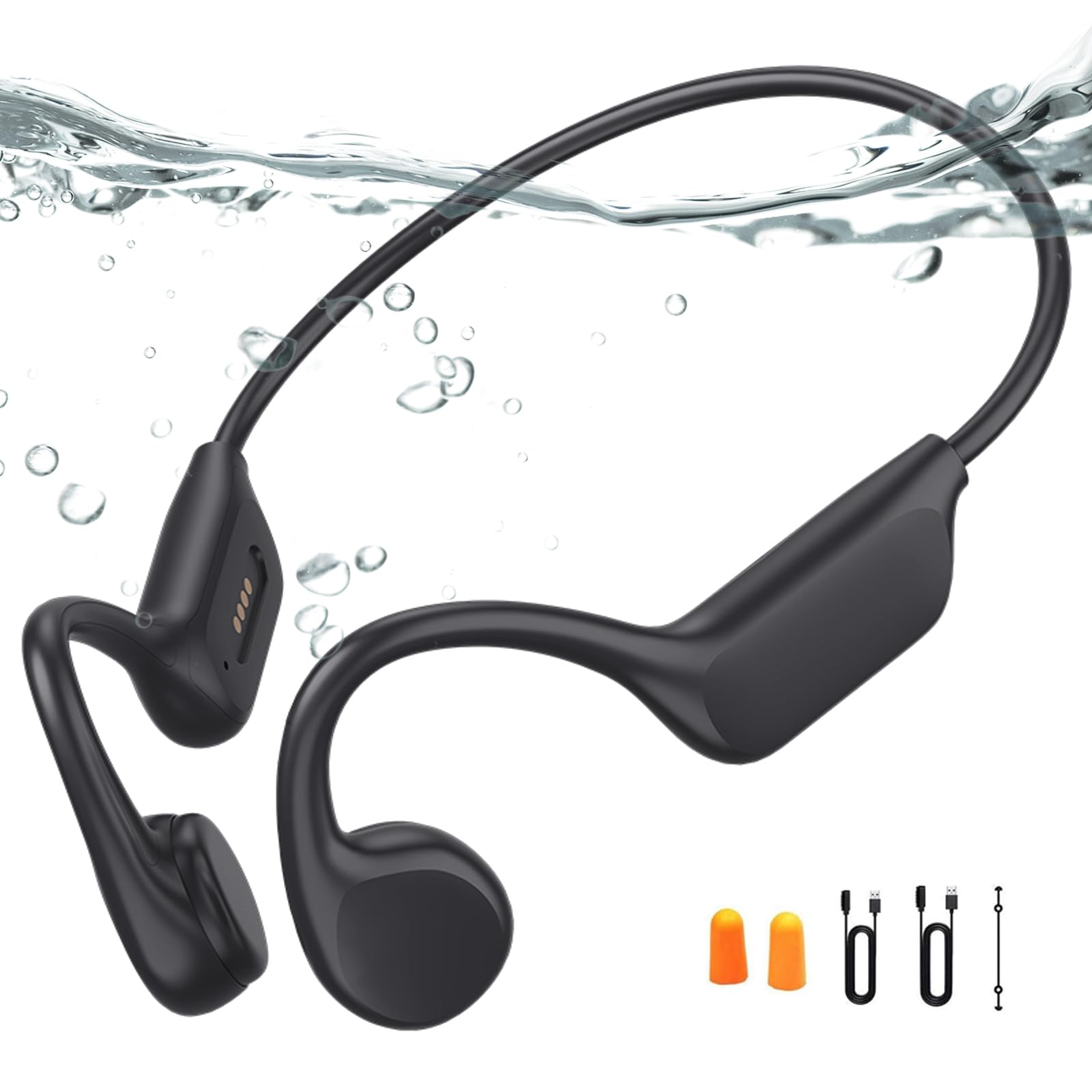 Bone Conduction Headphones, Wireless Bluetooth 5.3 Swimming IP68 Professional Waterproof Headset, Suitable for for Running, Cycling, Drving