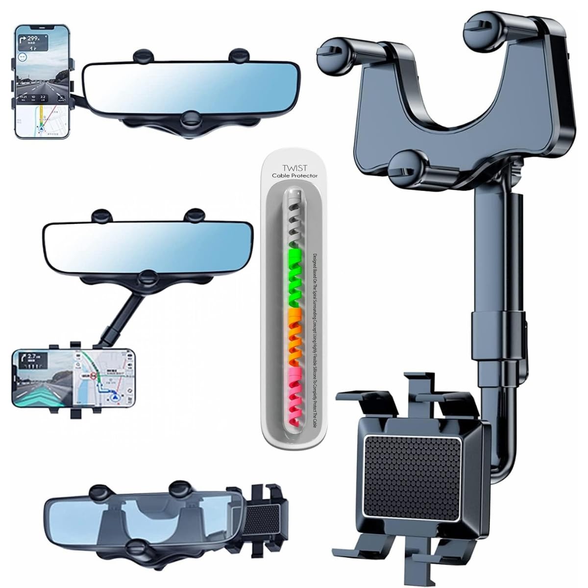 GADGETSWEAR 360 Rotatable and Retractable Car Phone Holder Multifunctional Car Rearview Mirror Phone Holder, 360 Degree Rotatable Rear View Mirror Phone Mount, for All Mobile Phones (B0D5K1WFT2) Amazon Price History, Amazon Price Tracker