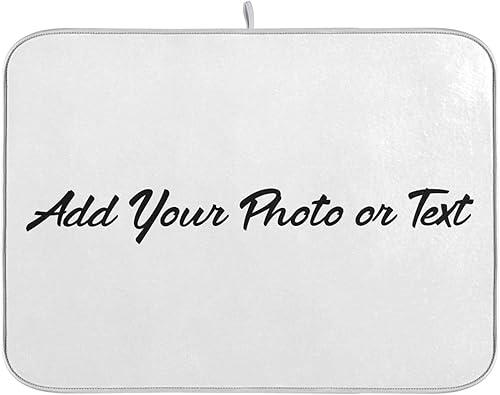 Vista 123 de Tapete de secado de platos de flores de fondo negro para encimera de cocina de 18 x 24 pulgadas, tapete de microfibra absorbente, tapete de secado