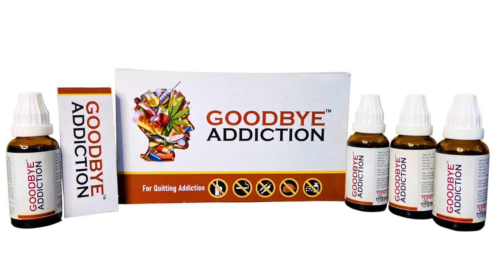 Homeopathic Wellness Drops | 5 x 30ml | Support for Habit Control & Lifestyle Balance | Natural Non-Habit Forming Formula | Alcohol-Free