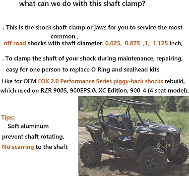 For Fox Shock Shaft Clamp,for Fox shaft clamp, for Fox Vise Clamp Shock Shaft Jaws for shaft diameter .625'', 0.875'', 1'', and 1.125''