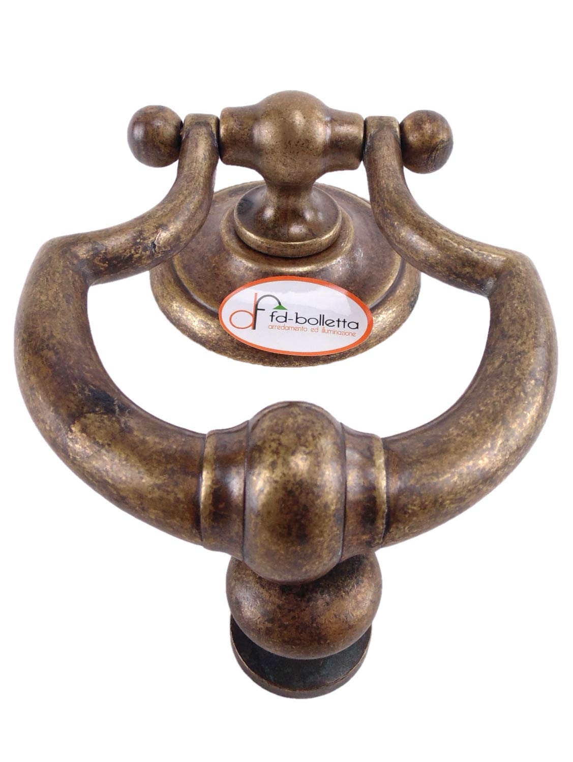 Battente porta,batacchi,battente ottone btm4 Misure:H battente tot 16,5cm,larghezza 11cm,distanza tra i 2 perni 11cm,misure perni Ø 8mm,lunghezza 5,5cm