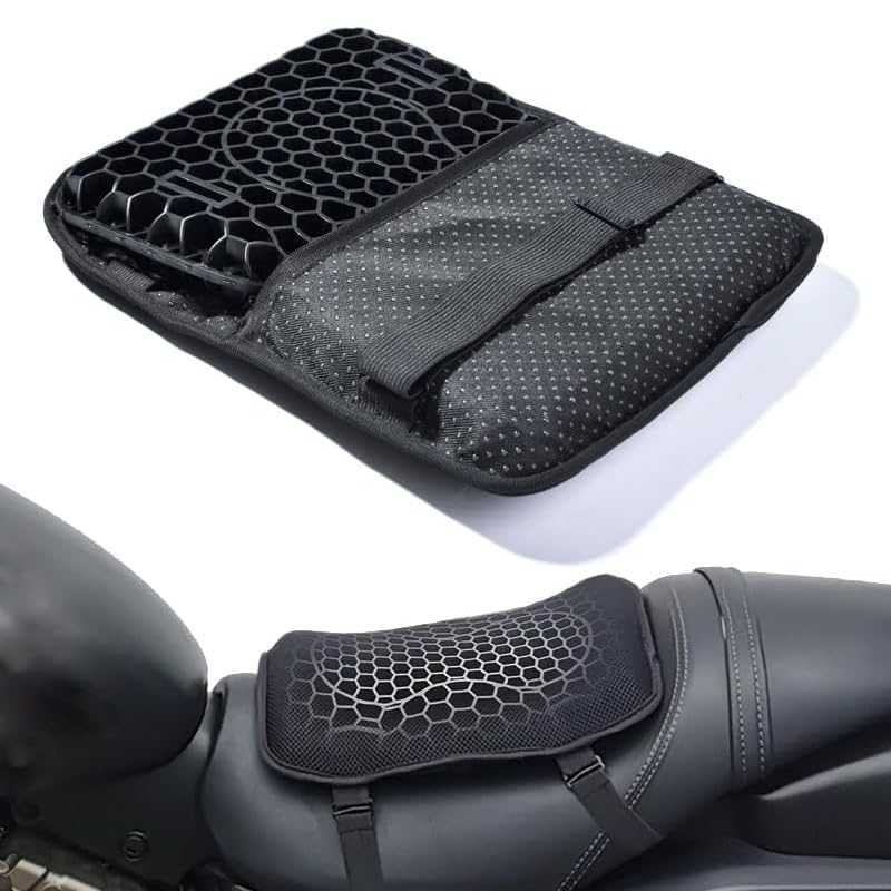 Motorrad Sitzkissen Moto für BMW F 750 GS, Atmungsaktive Stoßdämpfung Motorrad Sitzpolster, Motorrad Sitzkissen für Lange Fahrten, Schwarz