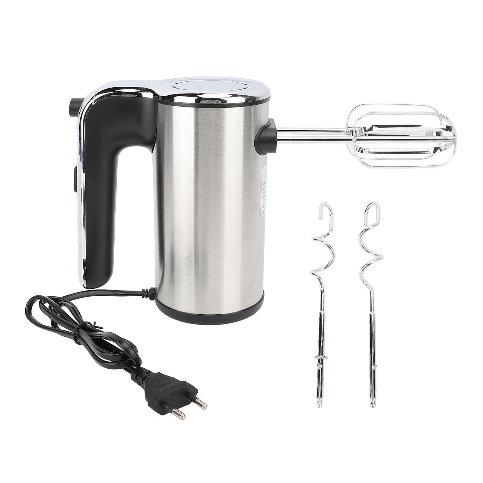 Batidora de Mano Eléctrica, Batidora Eléctrica de Mano de Acero Inoxidable de 5 Velocidades, Potencia 500W