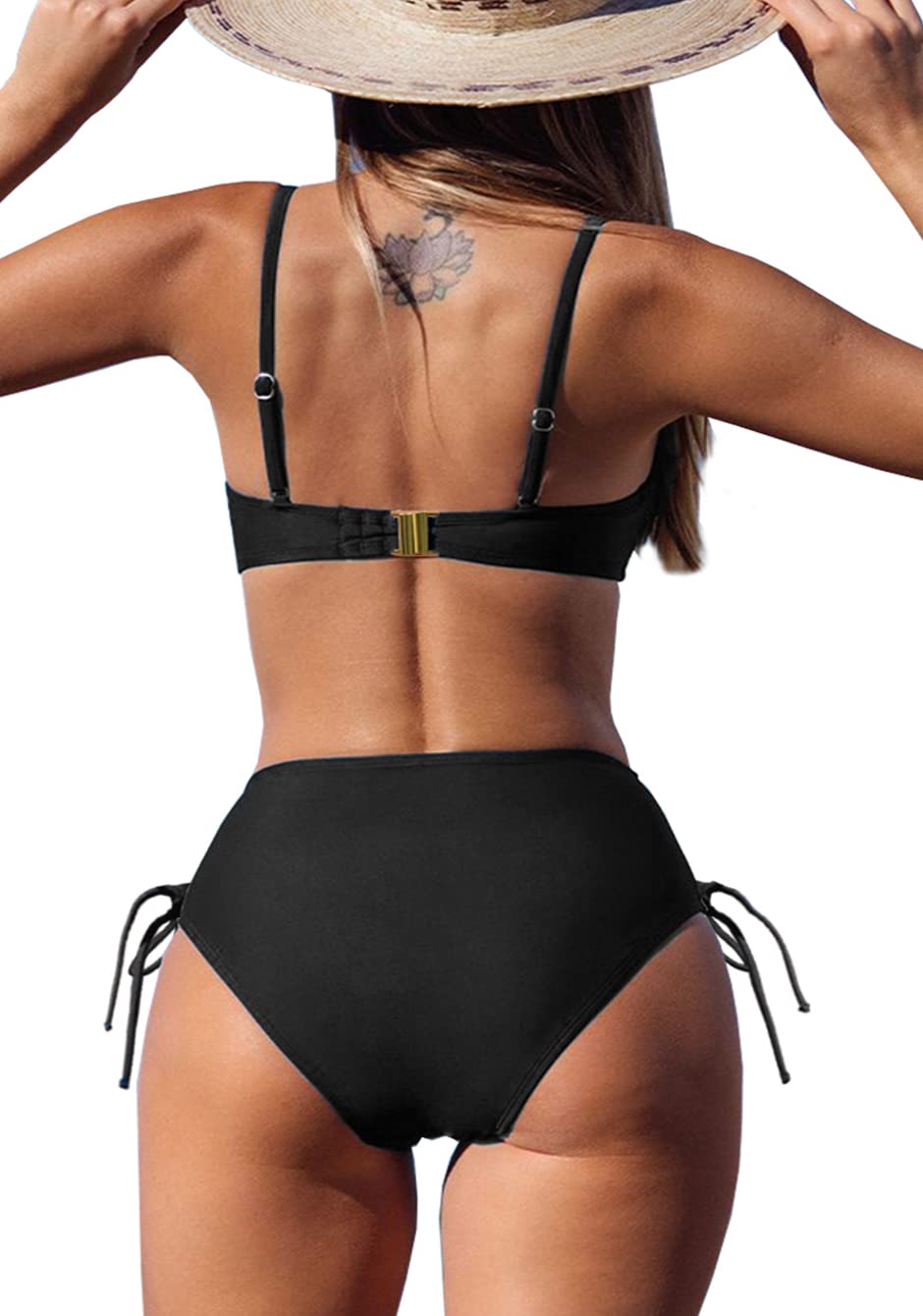 Mujer Conjunto de Bikini Push Up Establece Retro Empuja hacia Arriba con Acolchadas Traje de baño Dos Piezas Ropa de Playa
