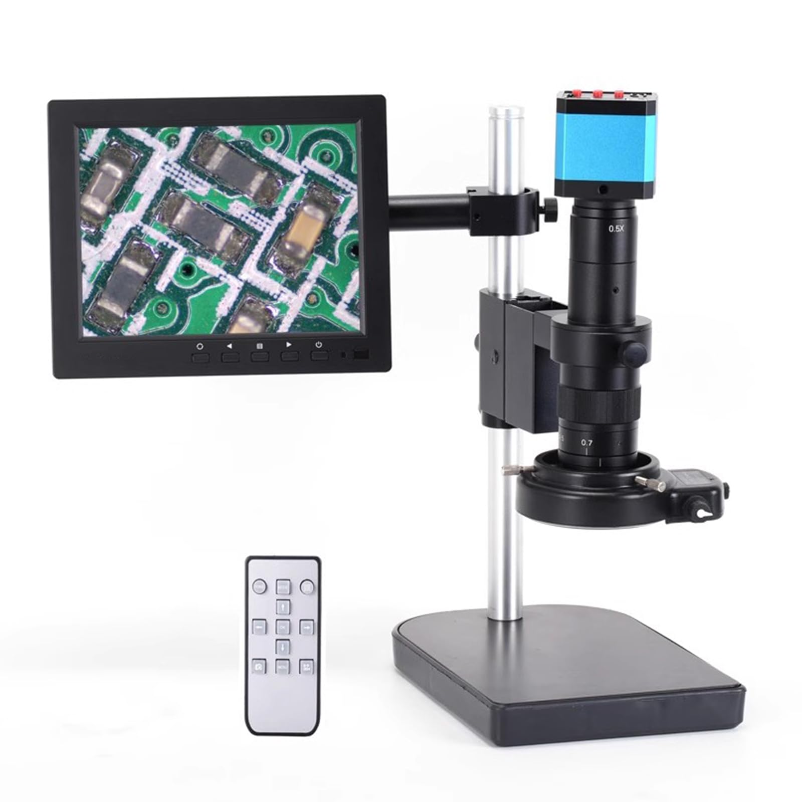Microscopio electrónico HDMI, cámara de microscopio digital con zoom 180X, foto/video, luz LED, para reparación electrónica, soldadura PCB SMD