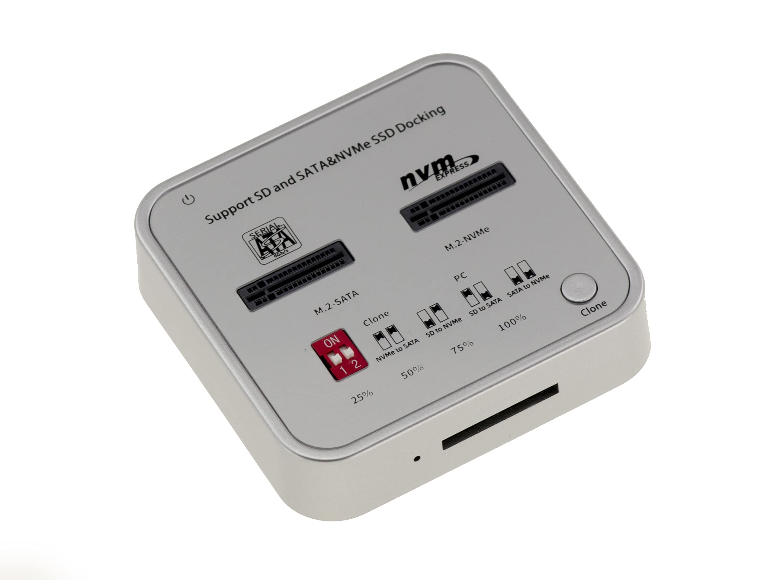 KALEA-INFORMATIQUE Dock USB 3.2 Gen2 SSD M.2 SATA/NVMe avec SD Express | Dock USB 3.2 Gen2 10 Gbps compatible SSD M.2 SATA et NVMe, avec fonction de clonage et lecteur SD Express.